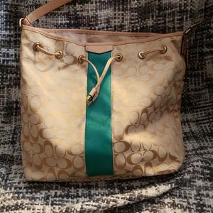 Tan coach shoulder bag